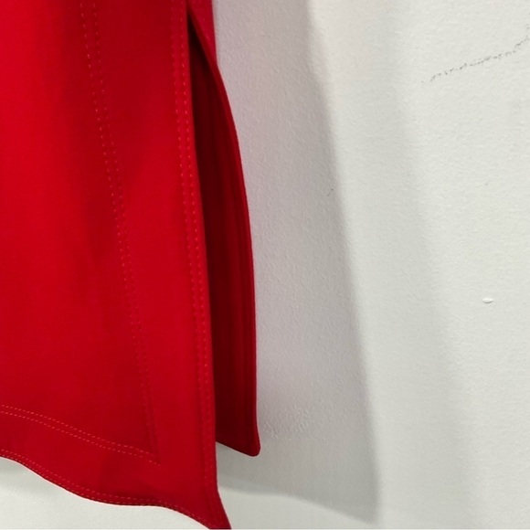 Banana Republic Skirt Red Side Slit Belted Midi Size 2 - Picture 6 of 13